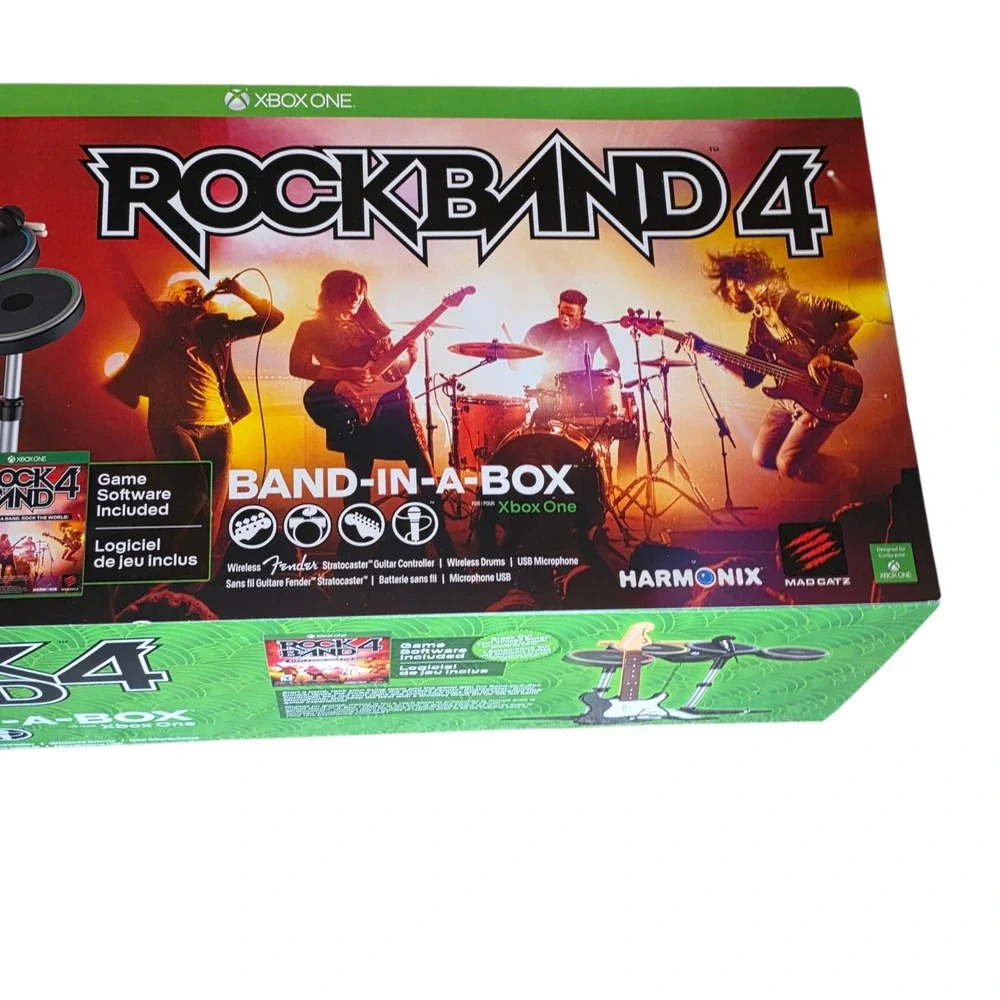 Rock‎ Band 4 Band in a Box Xbox One Game Software Guitar Drums Microphone Set